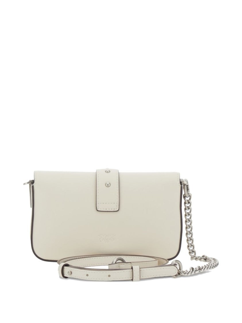 Pinko Rectangular Neutral Leather Bag