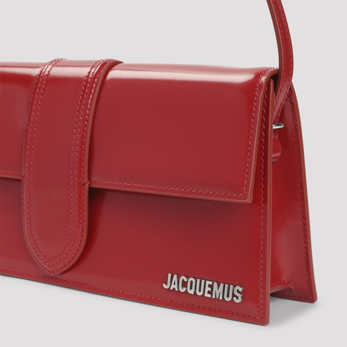 Jacquemus Le Bambino Long Red Calf Leather Handbag