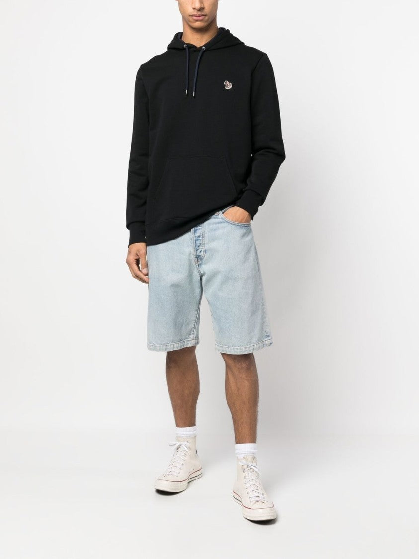 Paul Smith Pullover Black Hoodie With Colorful Zebra Logo