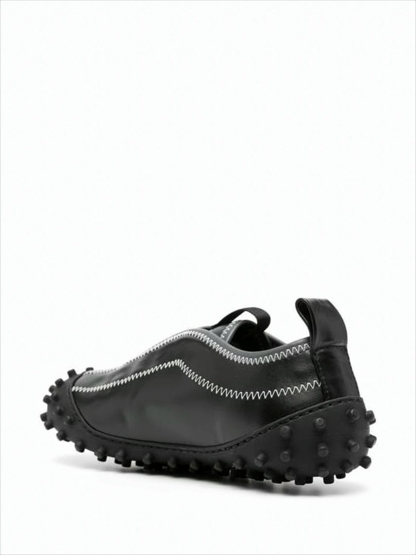 Sunnei Sleek Black Leather Sneakers
