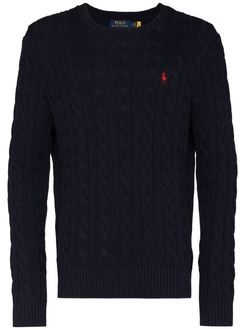 Polo Ralph Lauren Blue Pullover Cable Knit Cotton Sweater