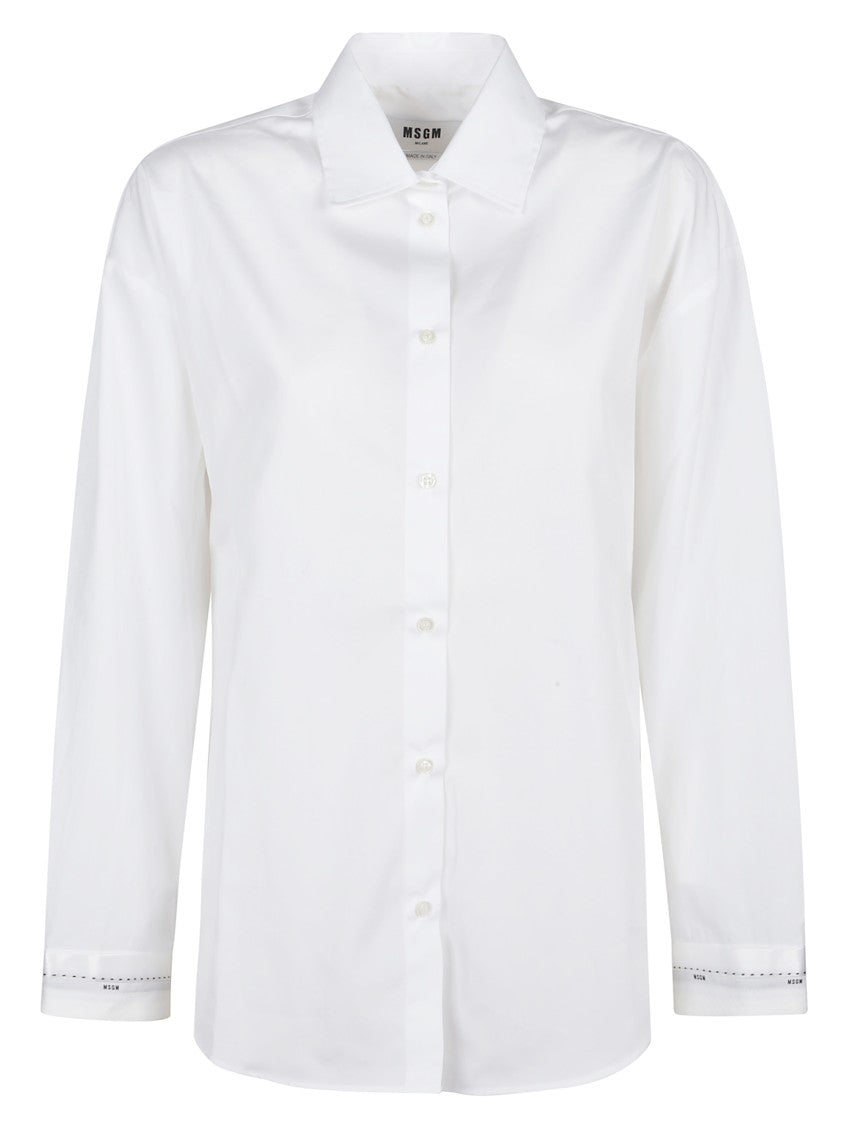 Msgm Button-Down Regular Cut Shirt With Minimalist Design