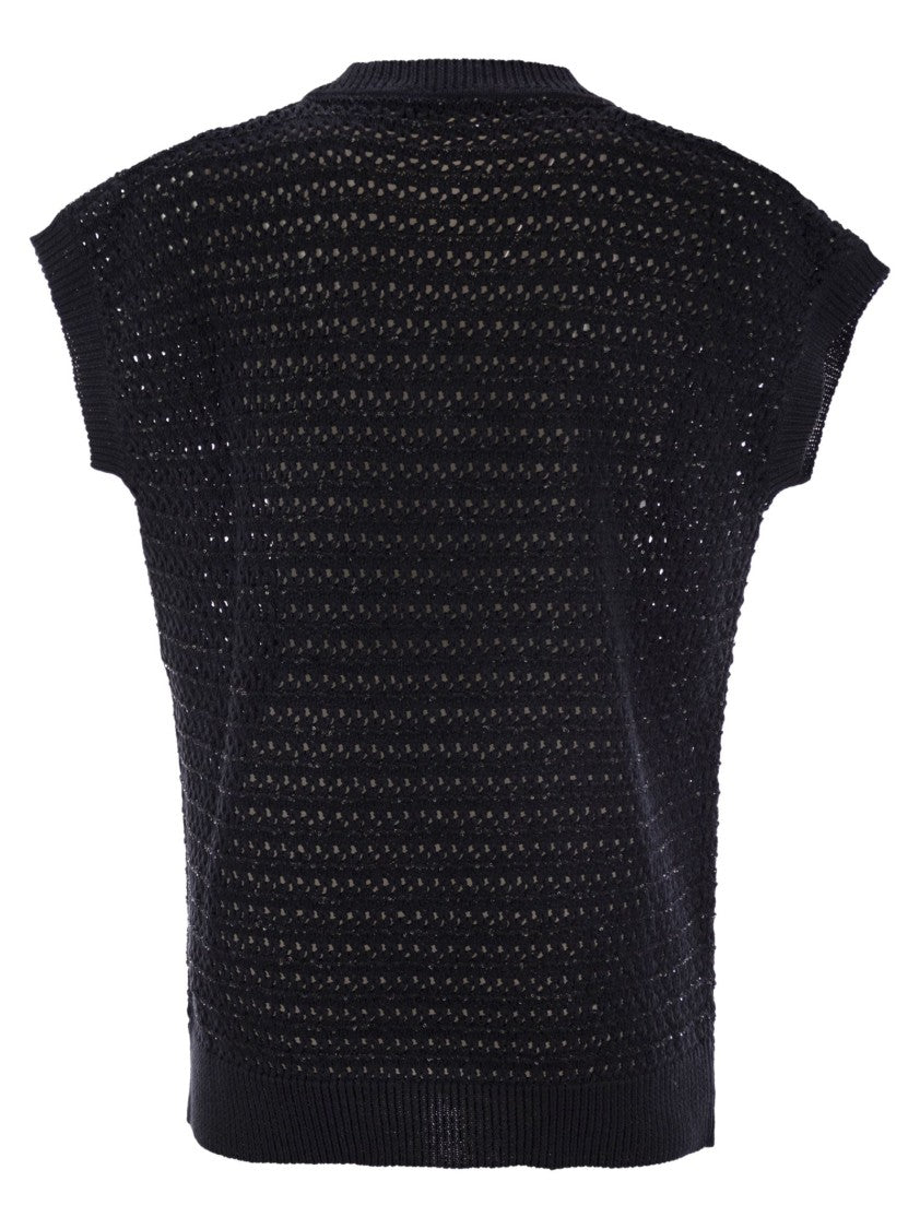 Fabiana Filippi Cotton Crochet Jumper With Sequins