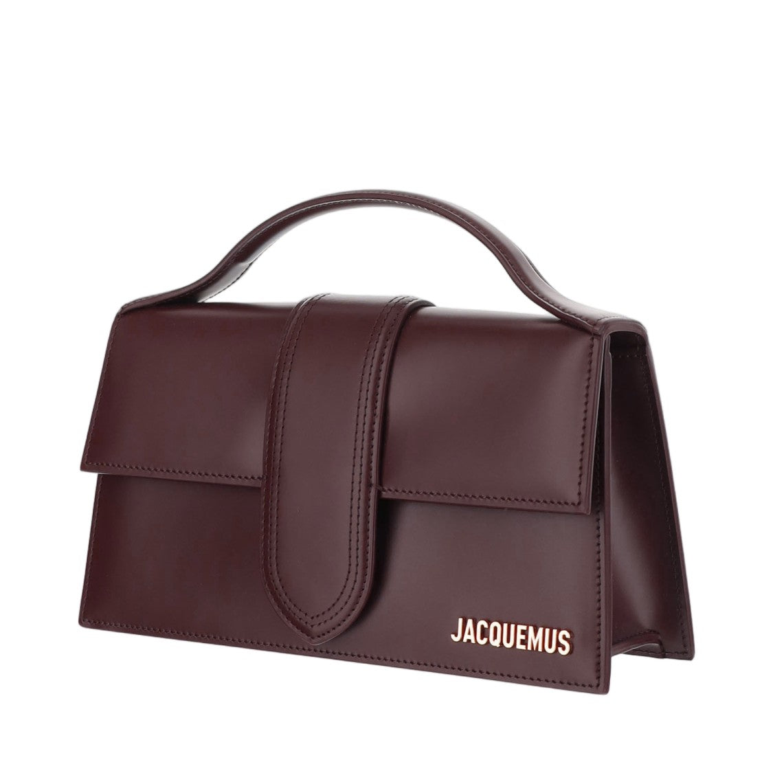 Jacquemus Structured Bordeaux Leather Le Bambino Bag