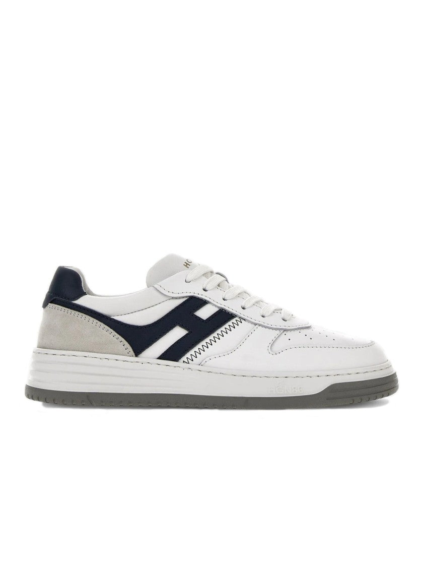 Hogan Low-Top White Sneakers With Navy Accents