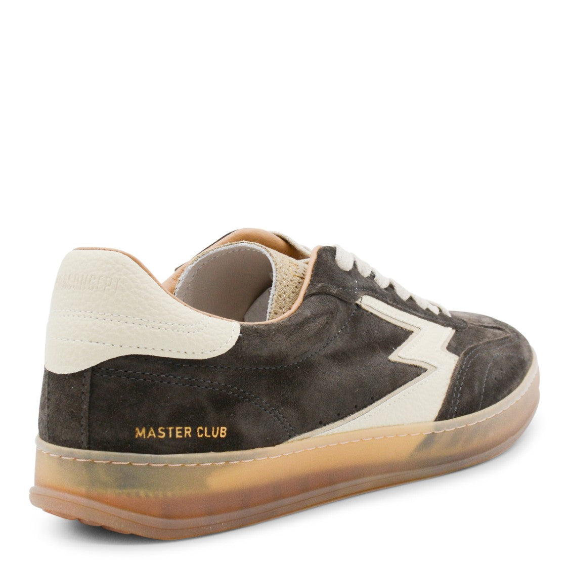 Moaconcept Dark Brown Sneakers From Moaconcept Featuring Round Toe, Laces Fastening, Lateral Logo Print, Contrasting Heel And Flat Rubber Sole.