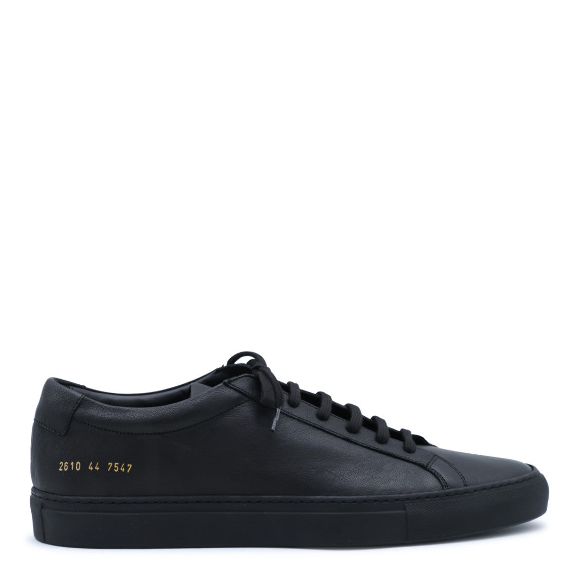 Common Projects Black Leather Gold Detail Sneakers