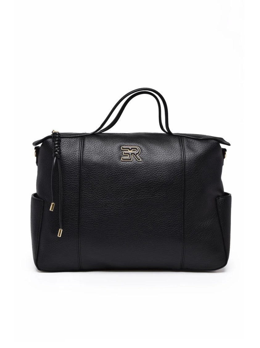 Ermanno Firenze Black Polyurethane Violeta Handbag
