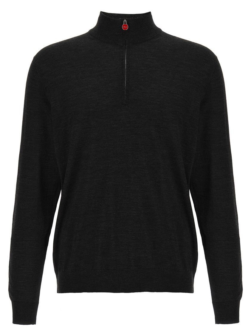 Kiton High-Neck Half-Zip Wool Sweater