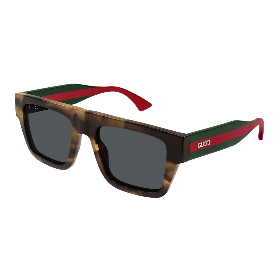Gucci Gg1868s Bold Rectangular Tortoiseshell Sunglasses