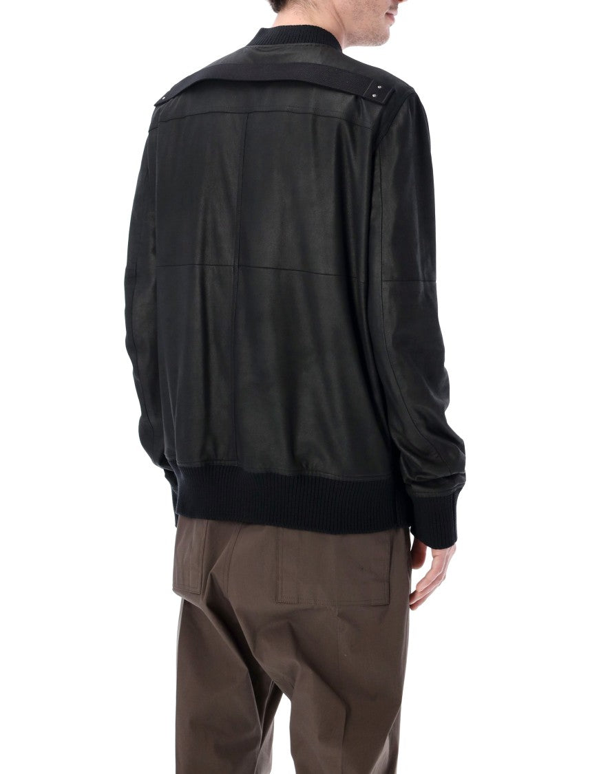 Rick Owens Black Leather Flight Jacket
