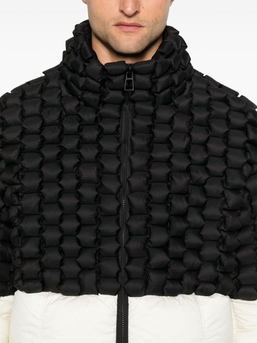Raxxy Cropped Black And White Nylon Jacket