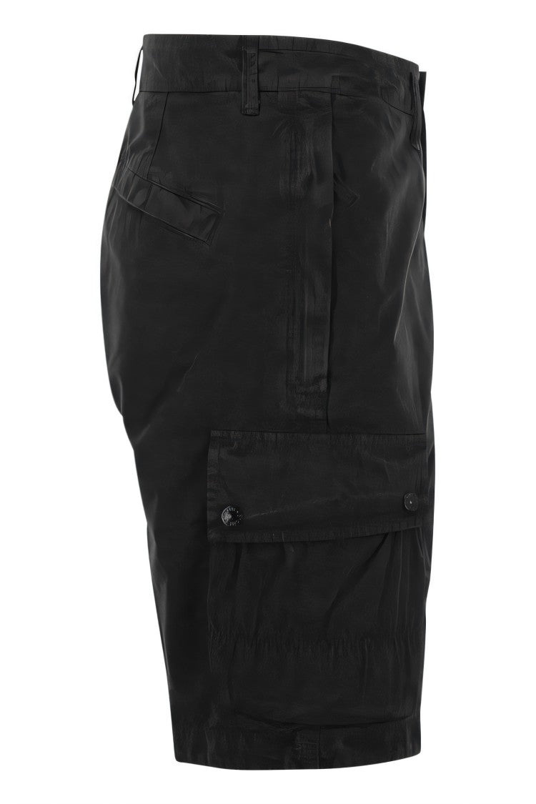 Stone Island Brushed Cotton Canvas Bermuda Shorts With Garment-Dyed Finish