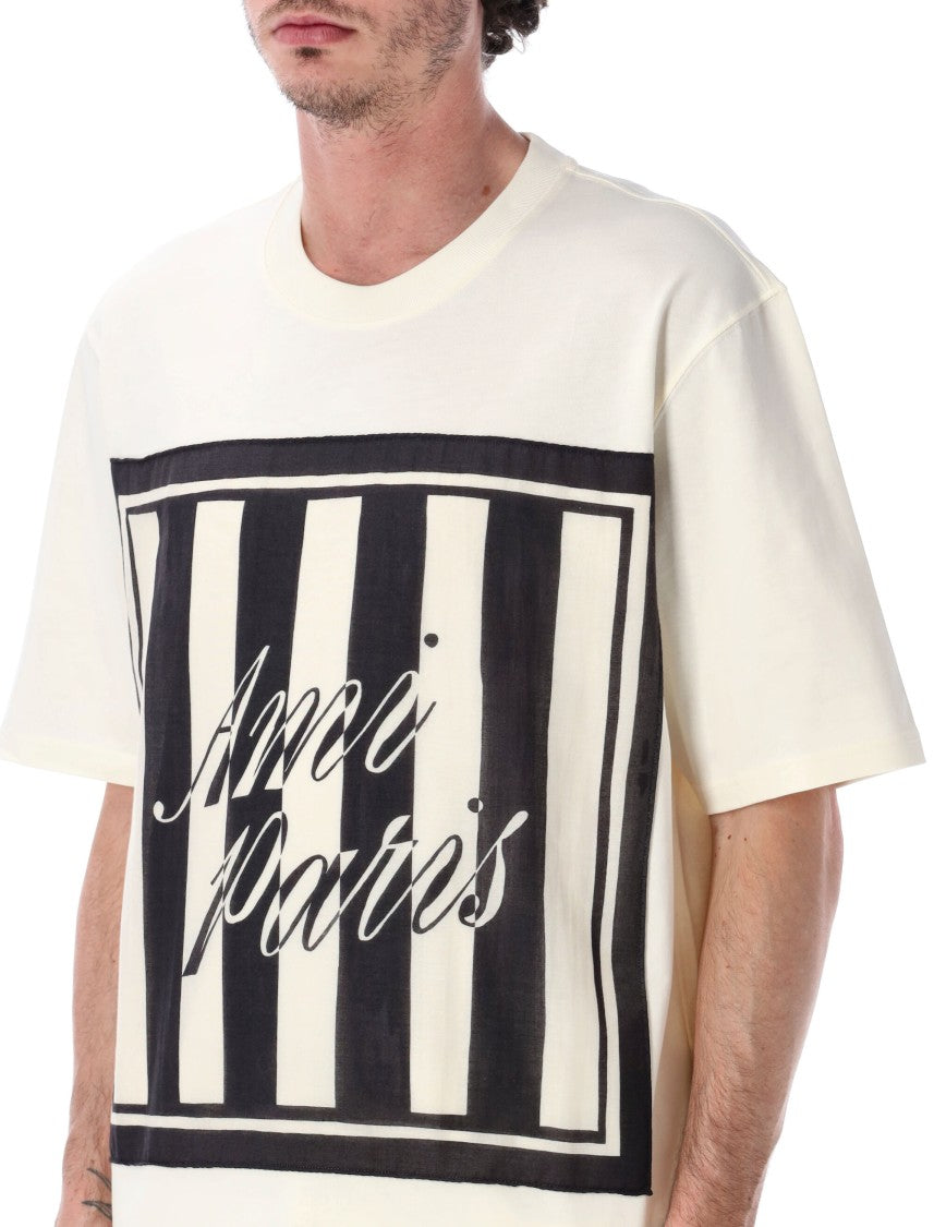 Ami Paris Sewn Scarf Relaxed Short Tee