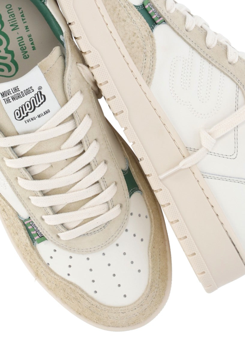 Evenu Equal White Suede Low-Top Sneakers