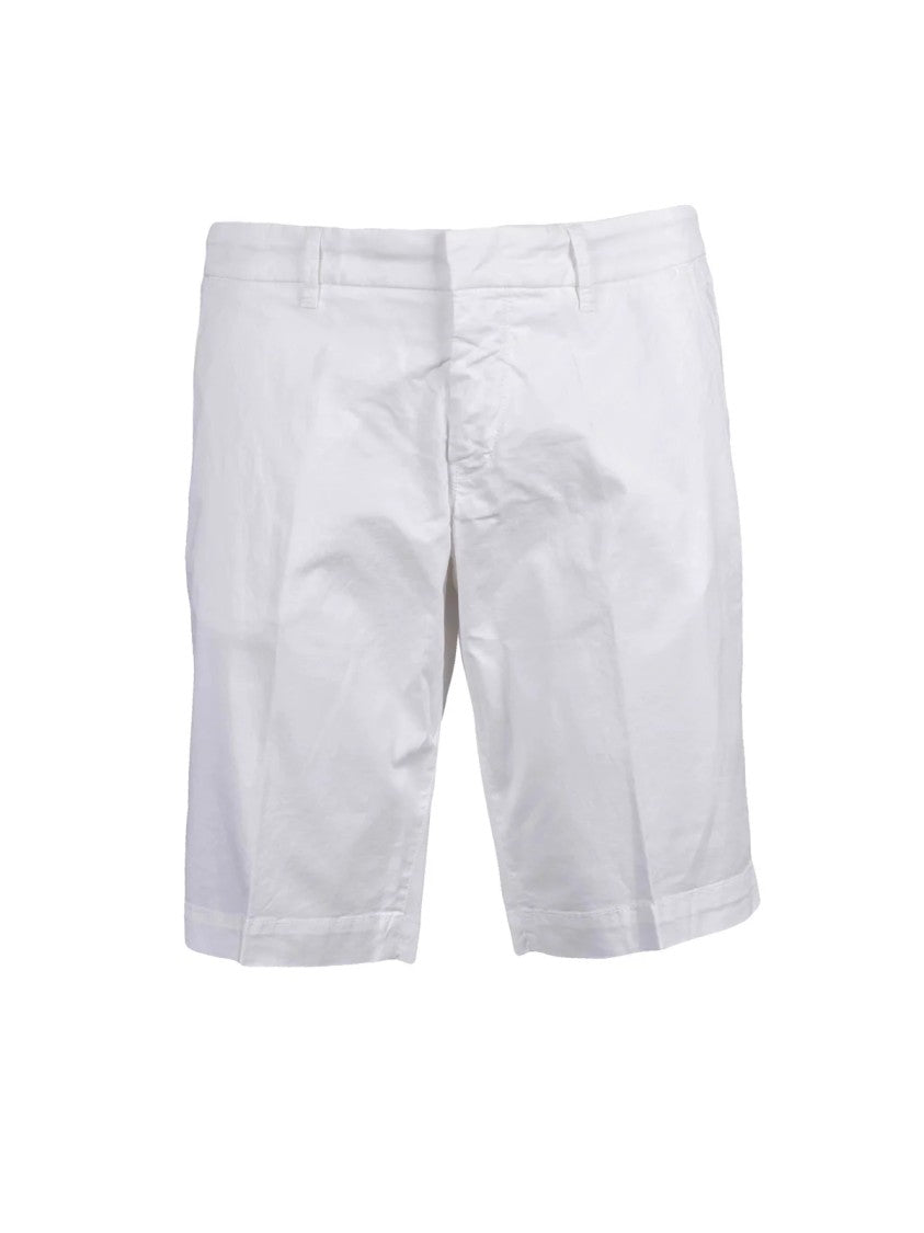 Fay White Cotton Elastane Bermuda Shorts