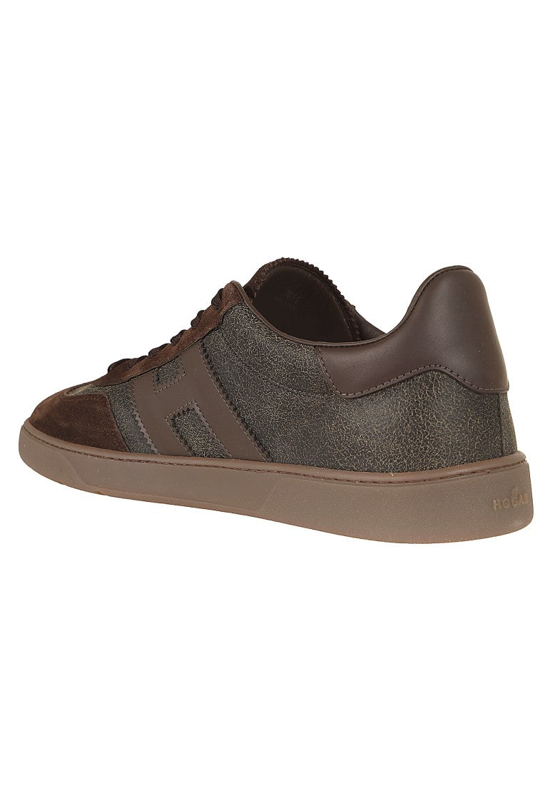 Hogan Dark Brown Micro-Textured Suede Cool Sneakers