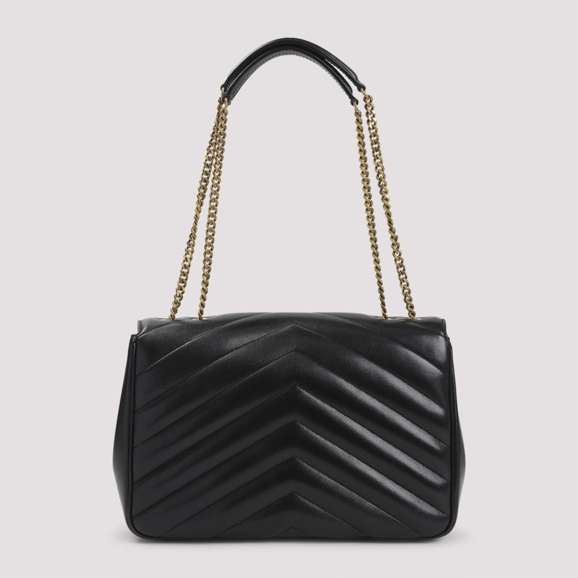 Saint Laurent Loulou L Black Lamb Leather Shoulder Bag
