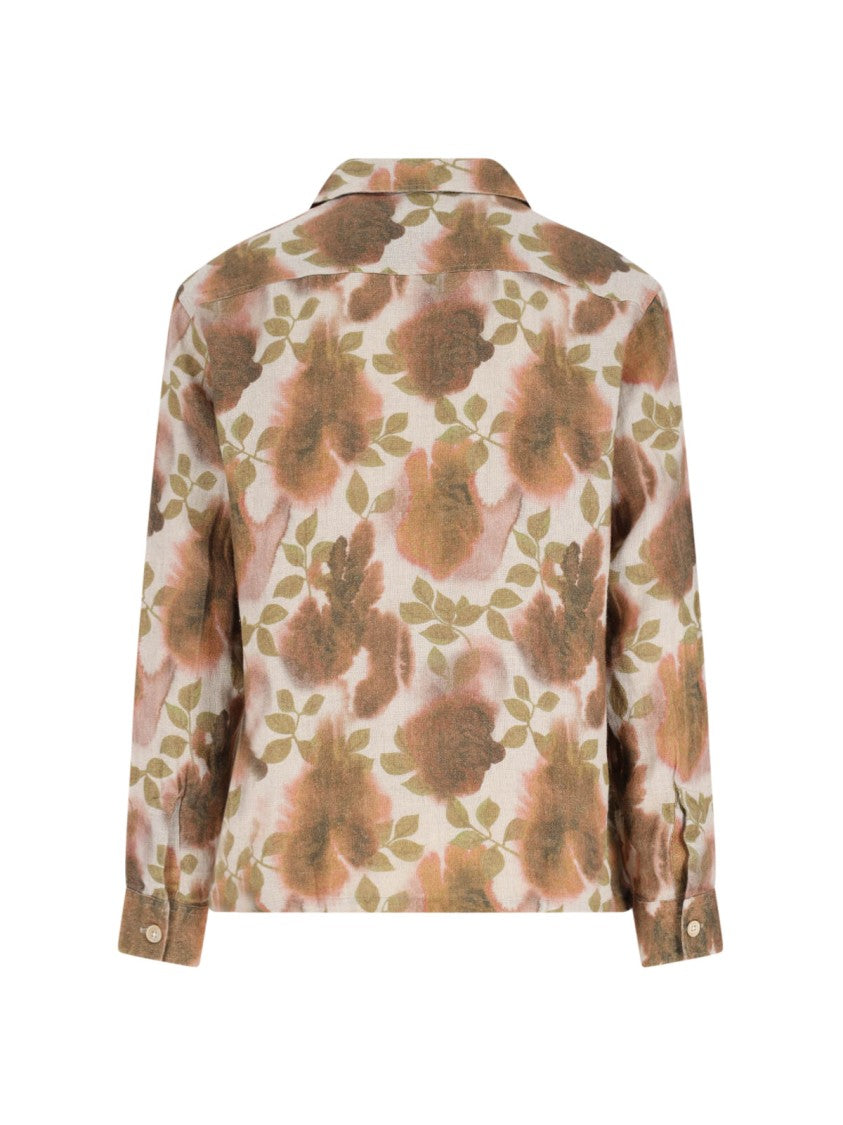 Our Legacy Floral Relaxed-Fit Shirt With Classic Collar