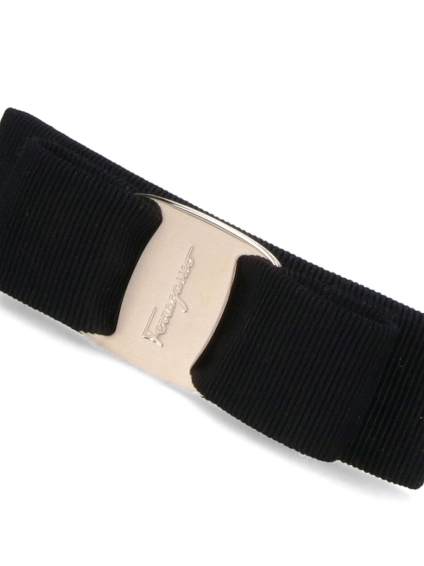 Ferragamo Black Vara Viscose Blend Hair Clip