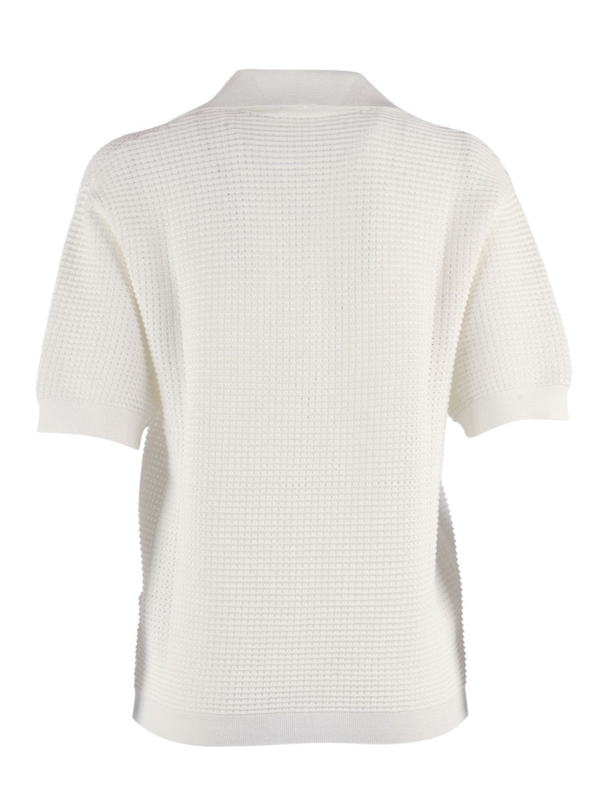 P.A.R.O.S.H. Boxy Fit V Neck Knit Top