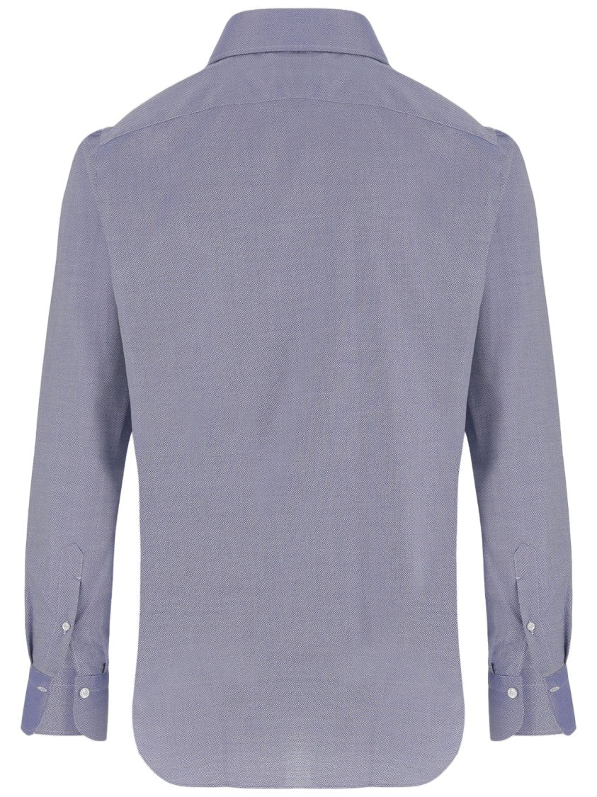 Finamore Refined Long-Sleeved Cotton Shirt With Classic Collar