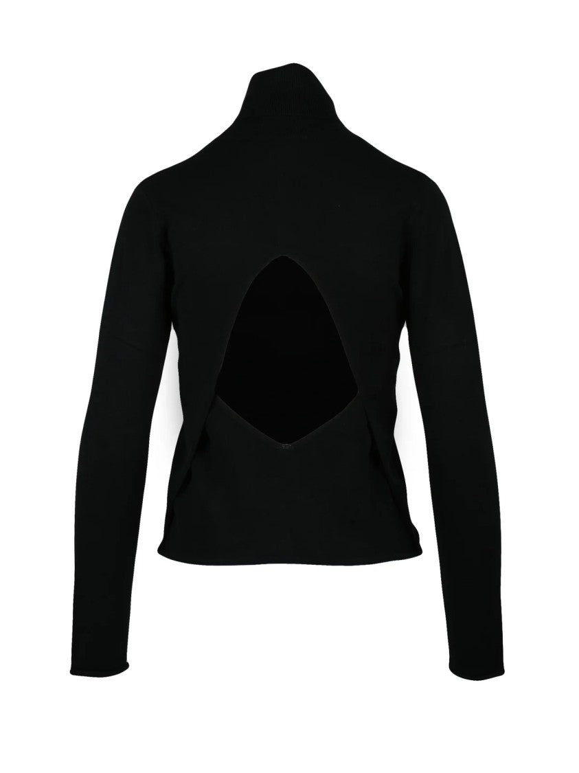 Semi Couture Fitted Cyclist Top With Unique Back Cut-Out Design