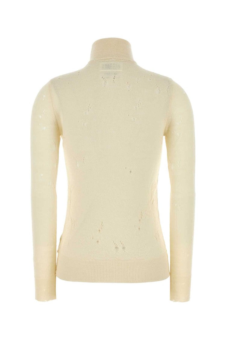 Mm6 By Maison Margiela Cream Wool Sweater