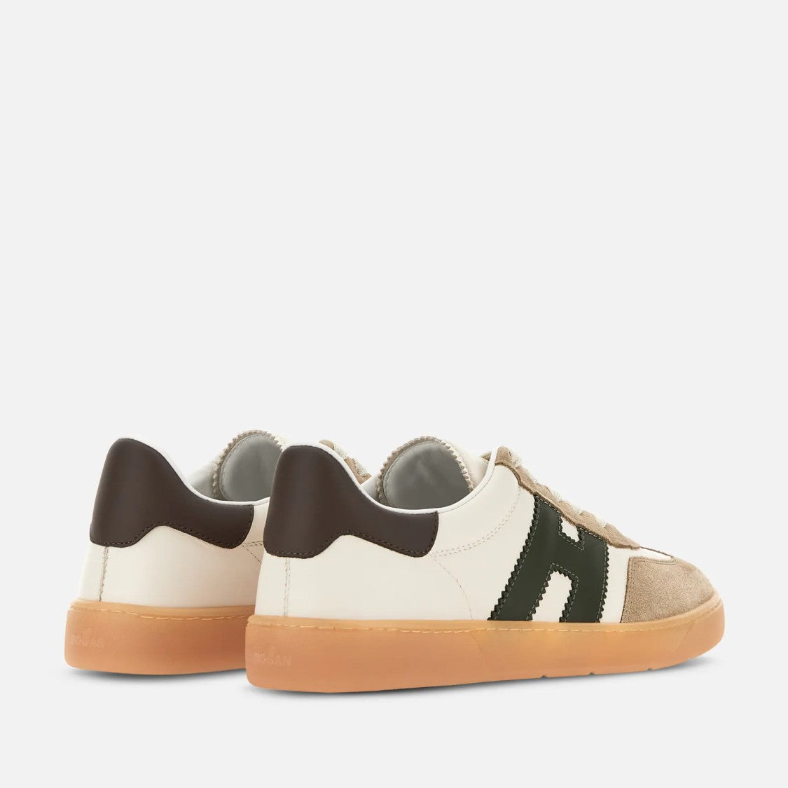 Hogan Lace-Up Sneakers With Beige Suede Overlays