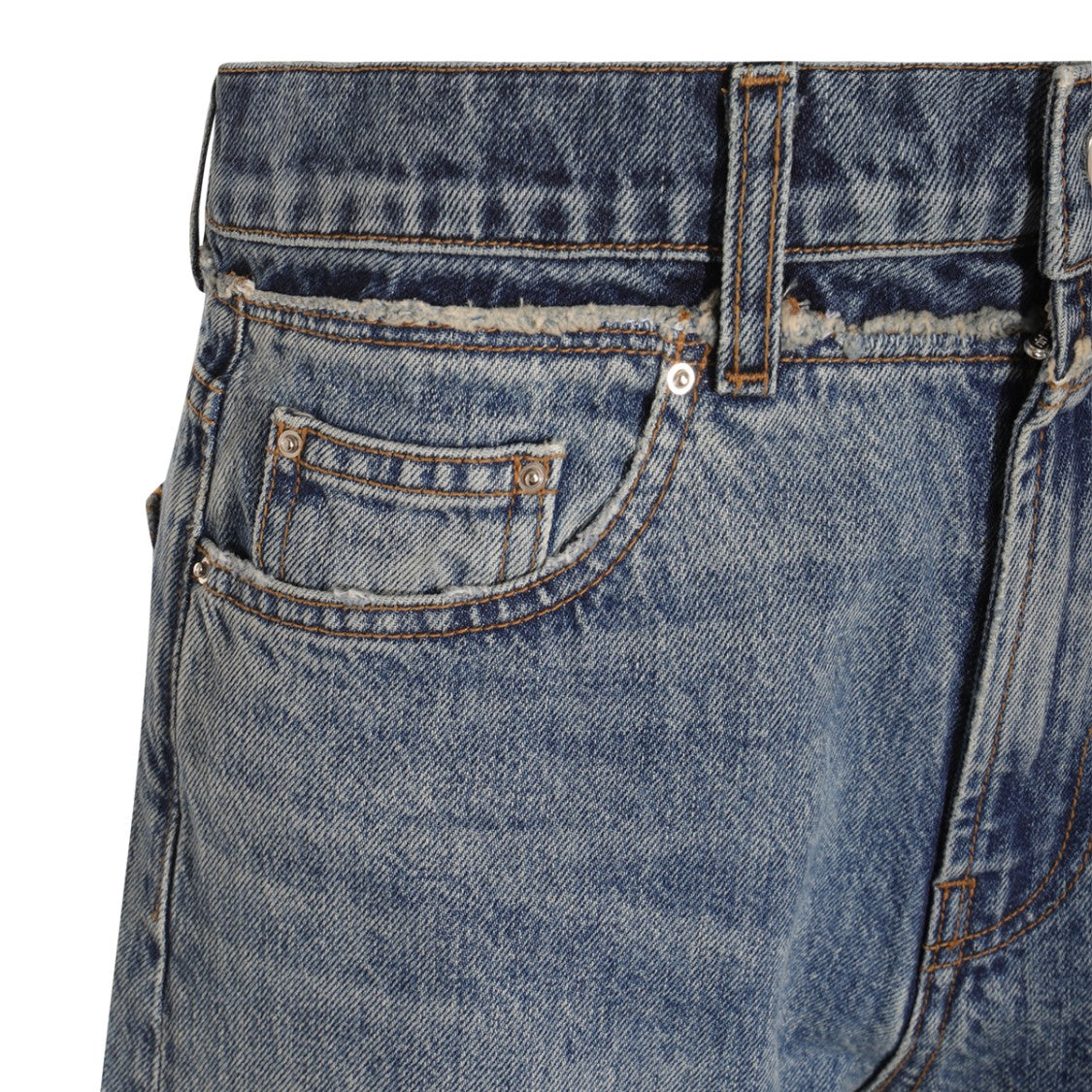 Amiri Distressed Blue Denim Jeans With Classic Straight-Leg Silhouette