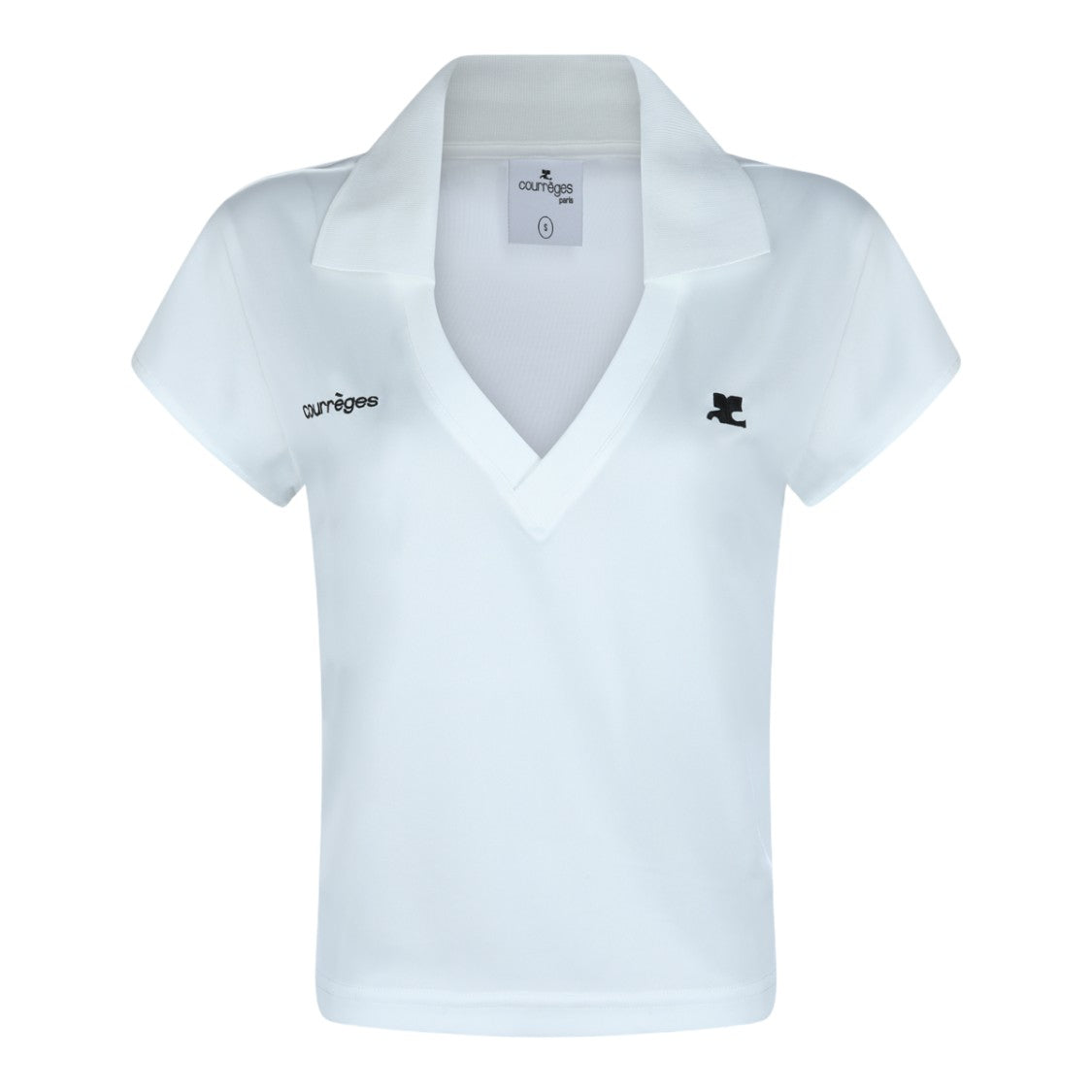 Courrèges Deep V-Neck Polo T-Shirt