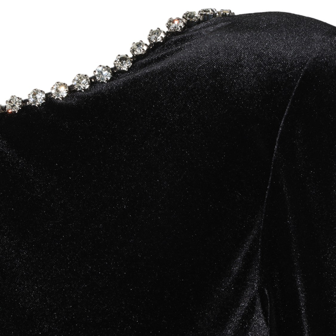 Nissa Asymmetrical Black Velvet Rhinestone Dress