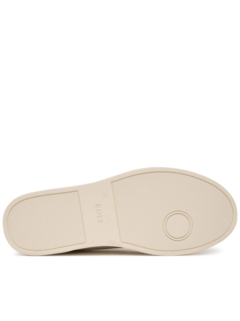 Hugo Boss Light Beige Smooth Leather Sneakers