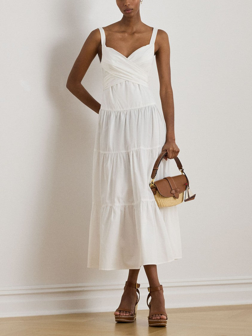 Lauren Ralph Lauren Sleeveless Cotton Flounced Dress