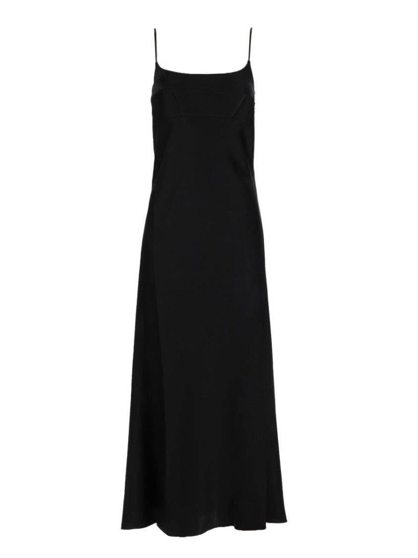 Theory Black Sleeveless Spaghetti Straps Midi Dress