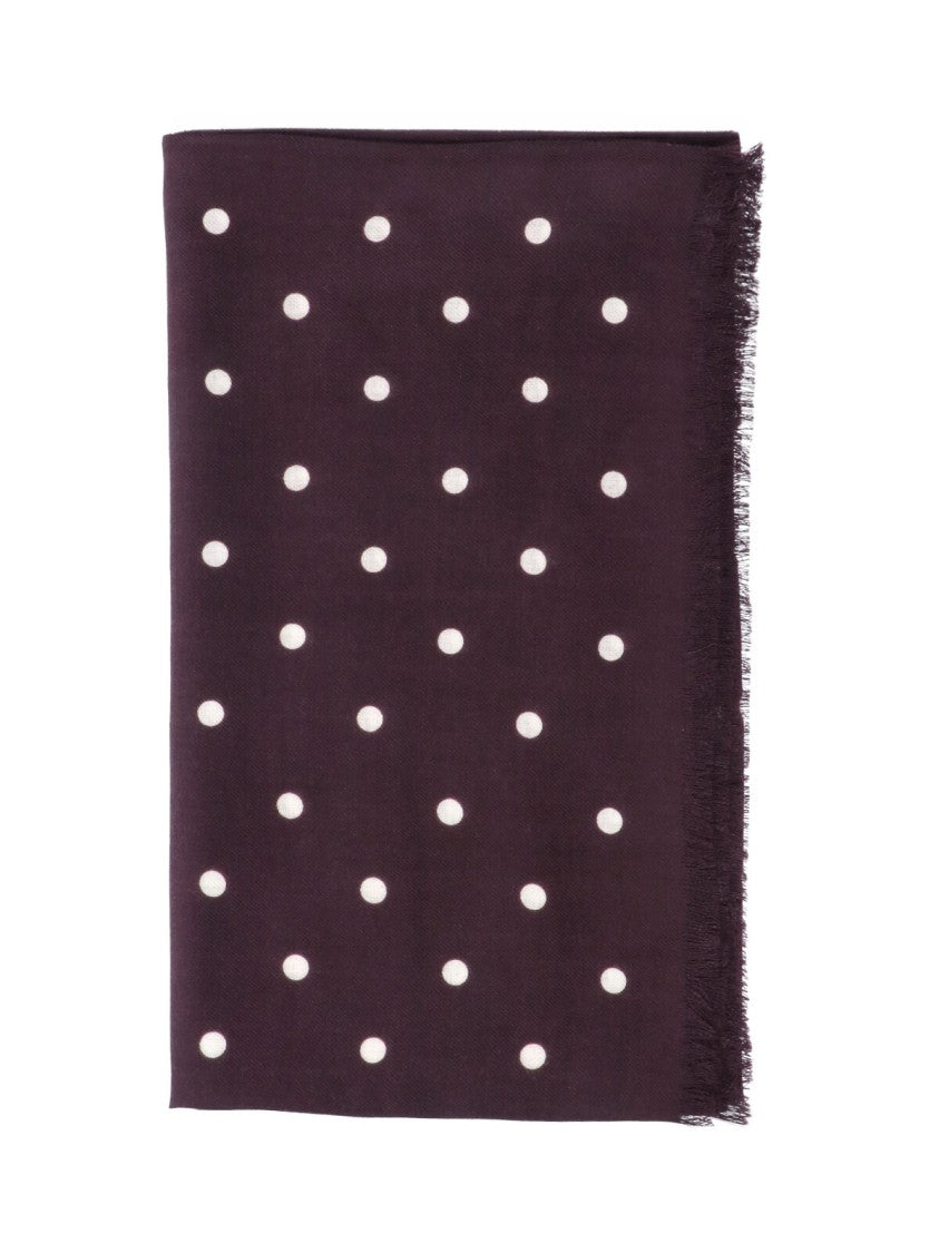 Destin Brown Polka Dot Wool Scarf