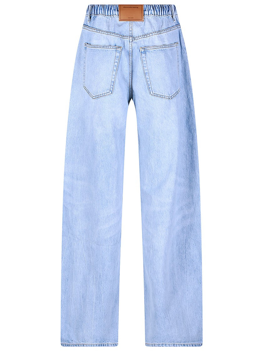 Alexander Wang Balloon Crystal Drawcord Light Jeans
