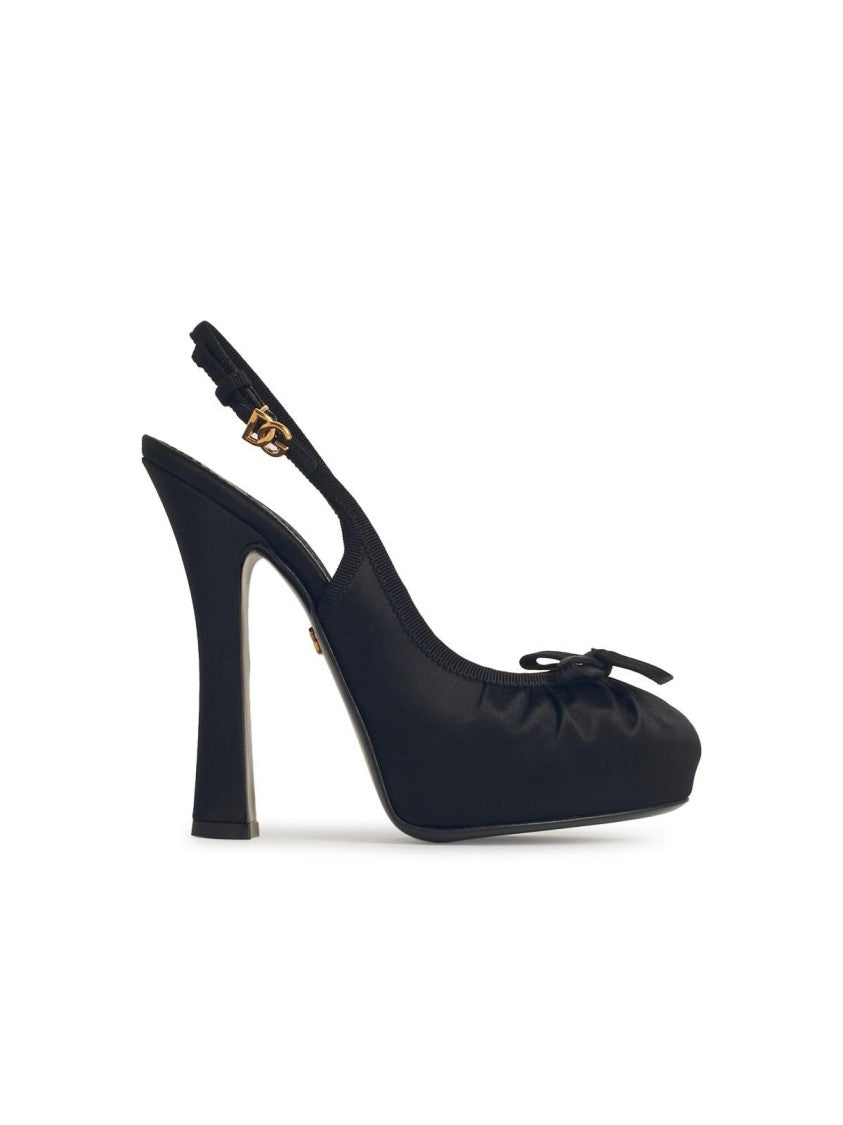 Dolce & Gabbana Black Satin Sandals