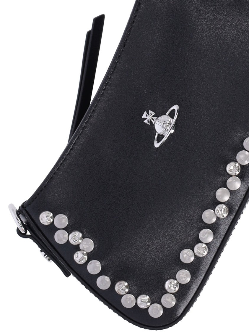 Vivienne Westwood Black Tasha Calfskin Shoulder Bag
