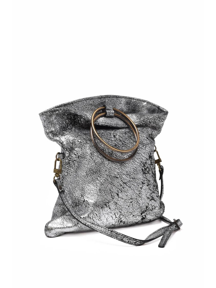 Collection Privee? Silver Leather Circular Shoulder Bag