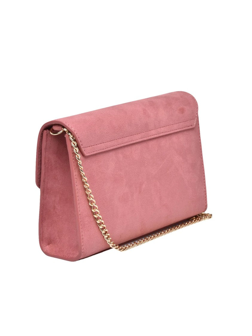 Love Moschino Suede Effect Crossbody Bag With Heart Lock Detail
