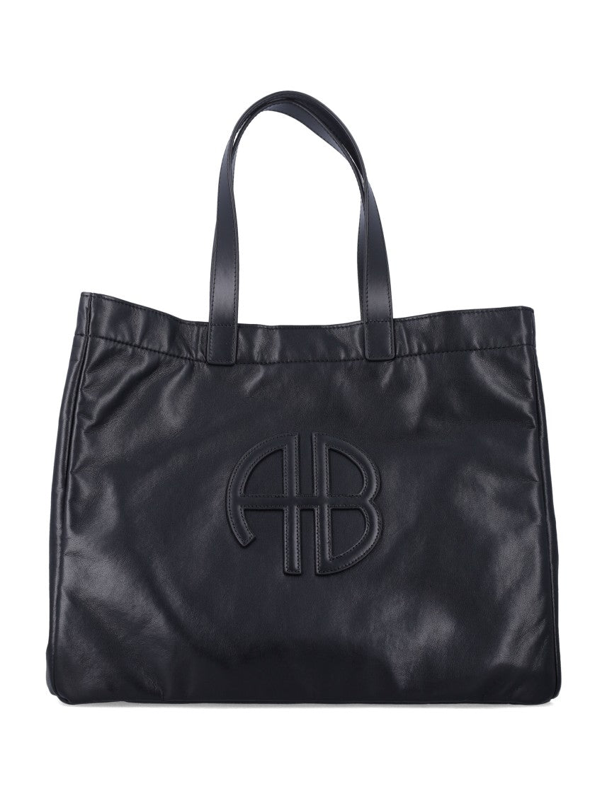 Anine Bing Large Rio Embossed Leather Tote Bag