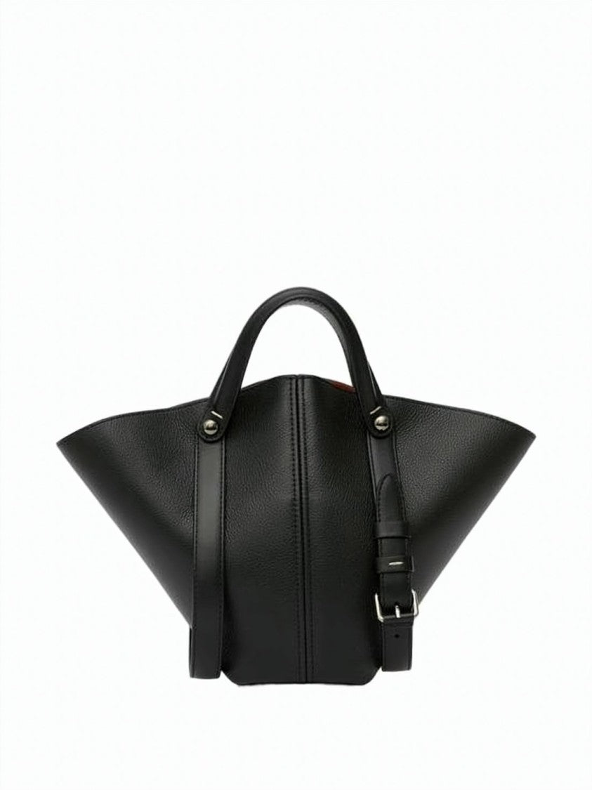 Maison Margiela Sculptural Black Calf Leather Small Tote Bag