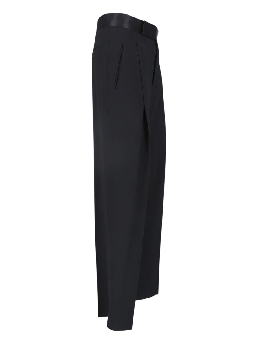 Giorgio Armani Black Virgin Wool High-Rise Formal Pants