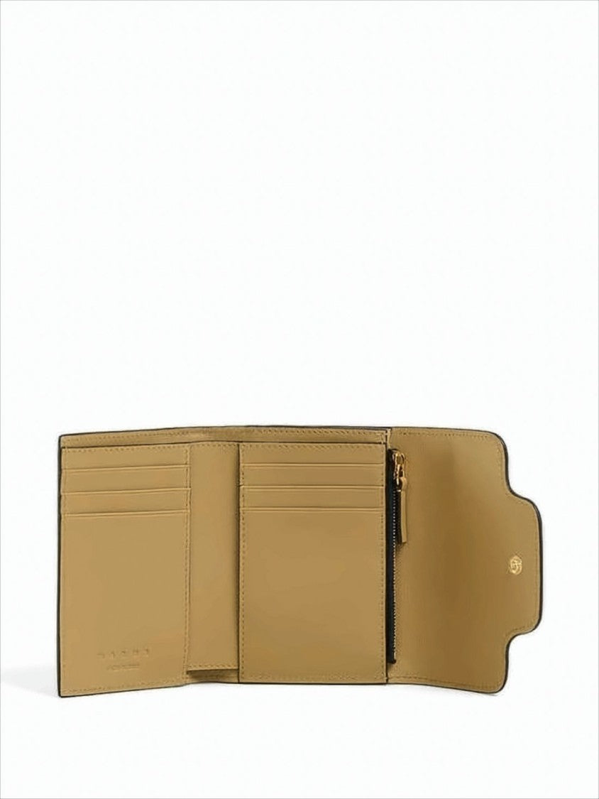 Marni Rectangular Calf Leather Wallet With Gold-Tone Accents