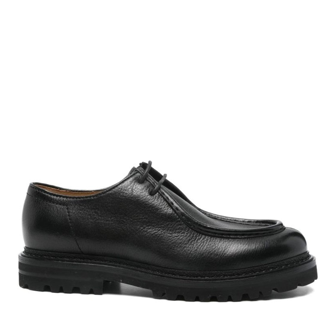 Henderson Black Deer Leather Lace-Up Closed-Toe Flats