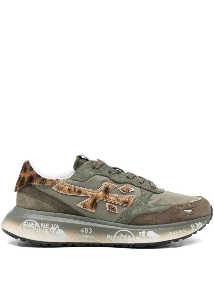 Premiata Olive Green Sneakers With Suede