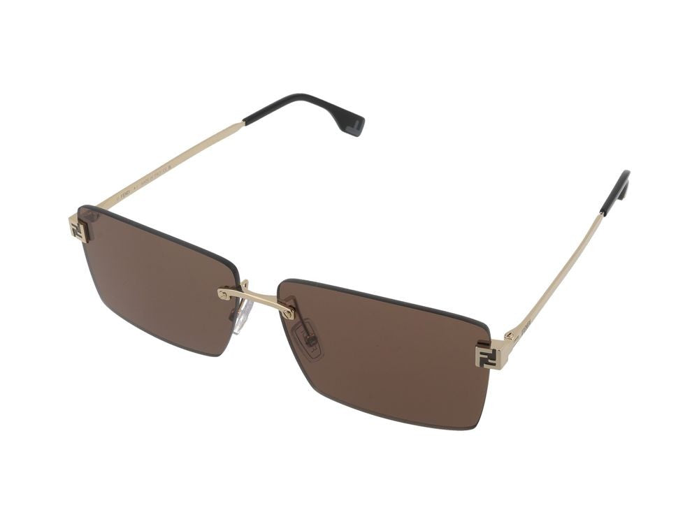 Maison Fendi Gold-Toned Temple Tinted Lens Rimless Square Sunglasses