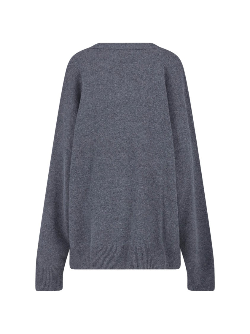 Extreme Cashmere Grey Simo V-Neck Long-Sleeve Cashmere Cardigan