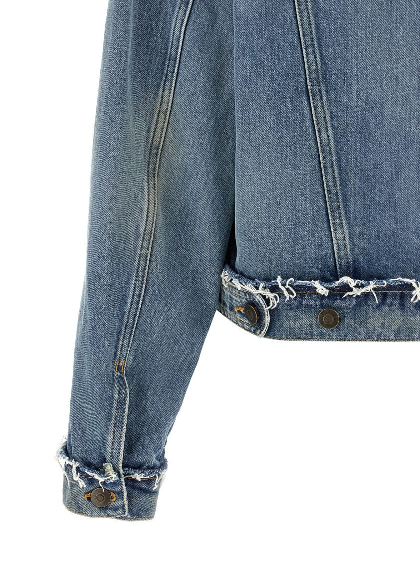 Maison Margiela Used-Effect Cotton Denim Jacket With Contrast Stitching
